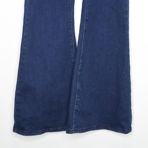 PrettyLittleThing Jeans Womens 6 Indigo Blue Flare Stretch Denim 70s Festival - Picture 9 of 12